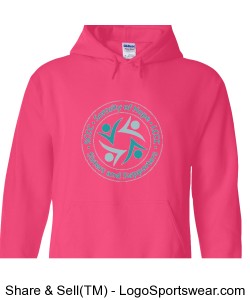 SCCC/LCCC Regular Logo Hooded Sweatshirt (Hot Pink) Design Zoom